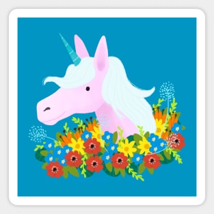 Unicorn and Flowers Magnet